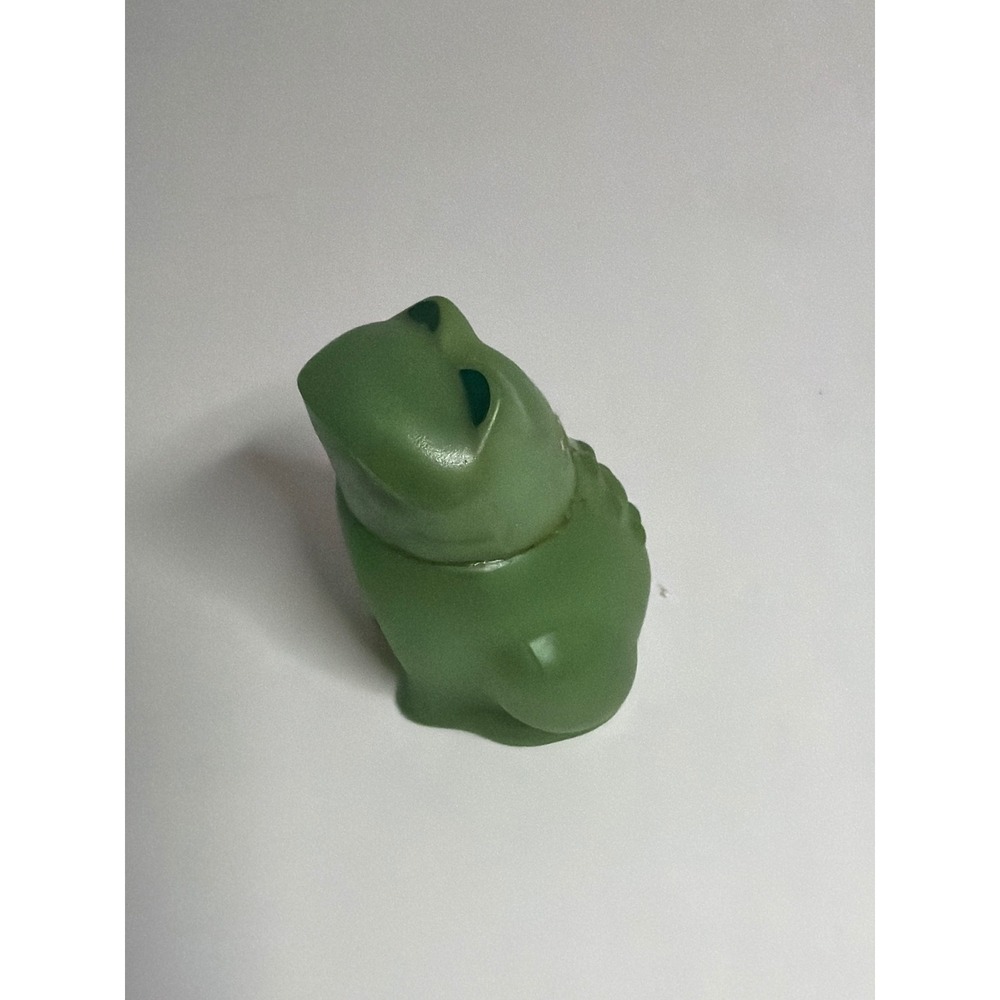 Vintage Avon Emerald Prince Frog Sweet Honesty Cologne Frosted Green Glass